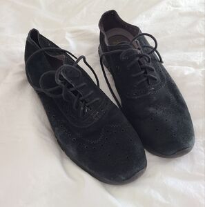 Black Suede Oxfords with Matte Finish